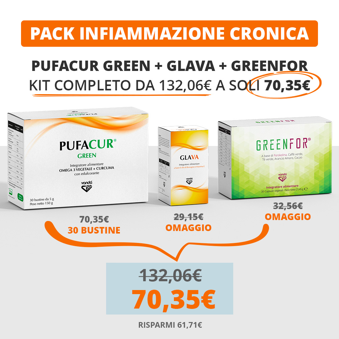 Pack infiammazione cronica, Pufacur, Glava e Greenfor by Vanda